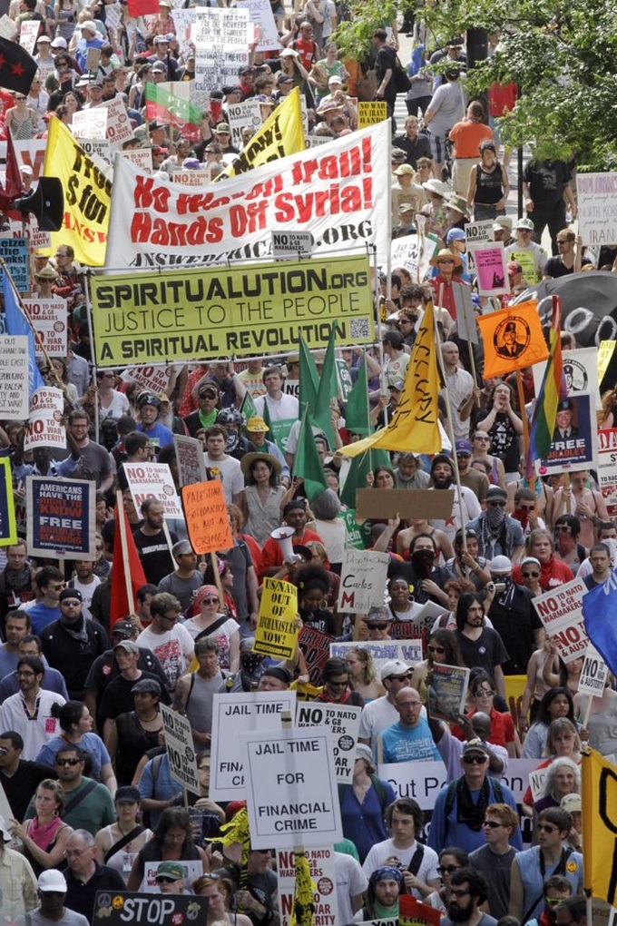 NATO protesters engaged in police confrontation - 1