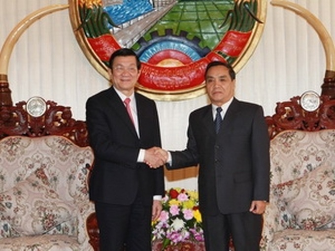 Vietnamese President meets Lao leaders - 1