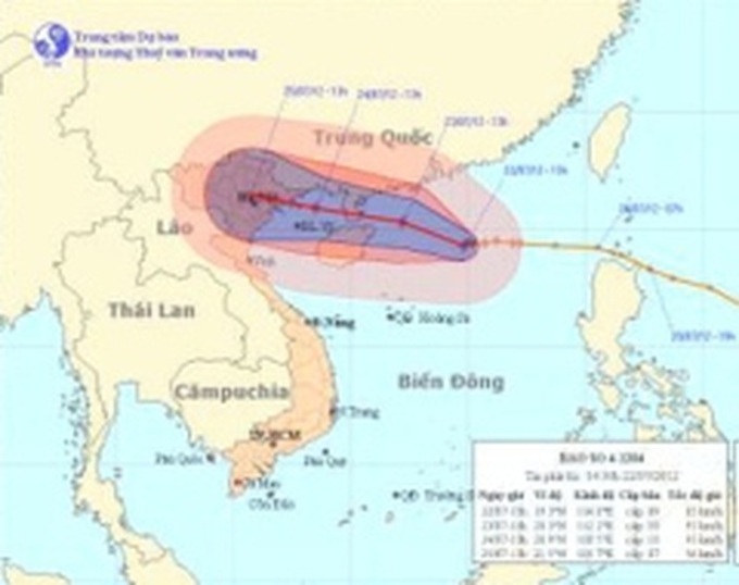 Storm heads to Tonkin Gulf, brings rain to Vietnam - 1
