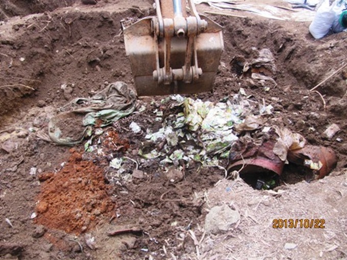 Tonnes of hazardous chemicals excavated - 5