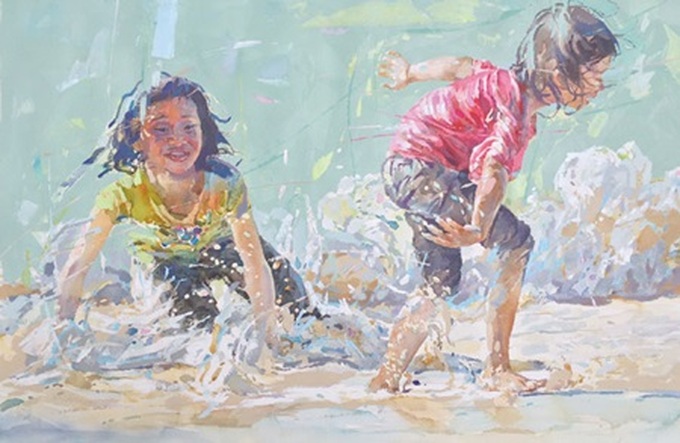 Regional artists display paintings in Hanoi - 3