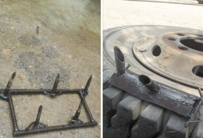 Spike trap thought to target overloaded trucks - 1
