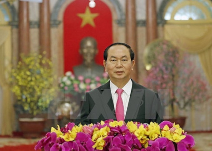 President Tran Dai Quang extends New Year greetings - 1