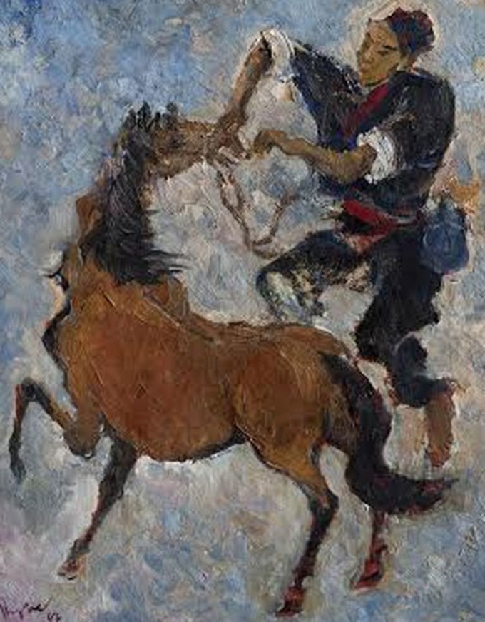 Ha Giang stallions come alive in oil paintings - 1