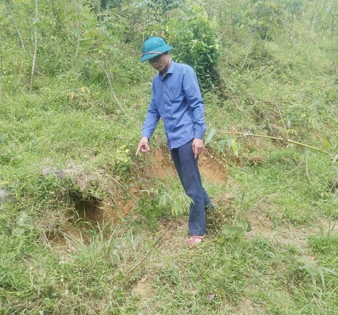 Quang Binh households evacuated due to hill crack - 1