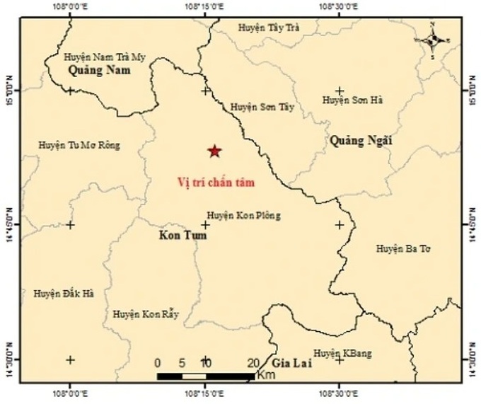 63 earthquakes hit Vietnam in October, with 60 recorded in Kon Tum province - 1