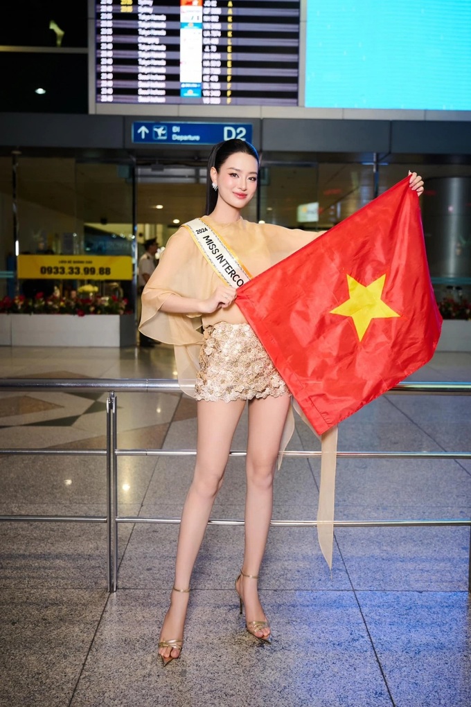 Khanh Linh departs for Miss Intercontinental 2024 in Egypt - 1