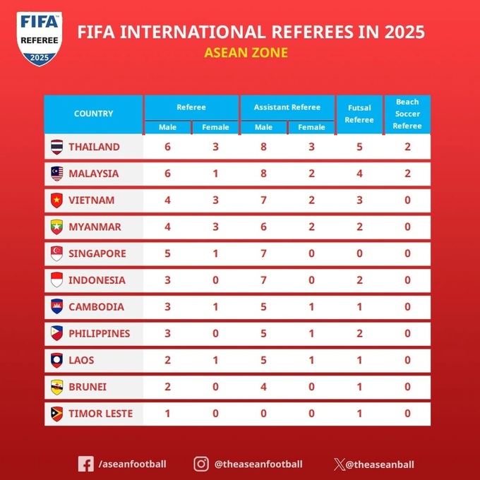 Vietnam has third largest number of FIFA referees in Southeast Asia - 1