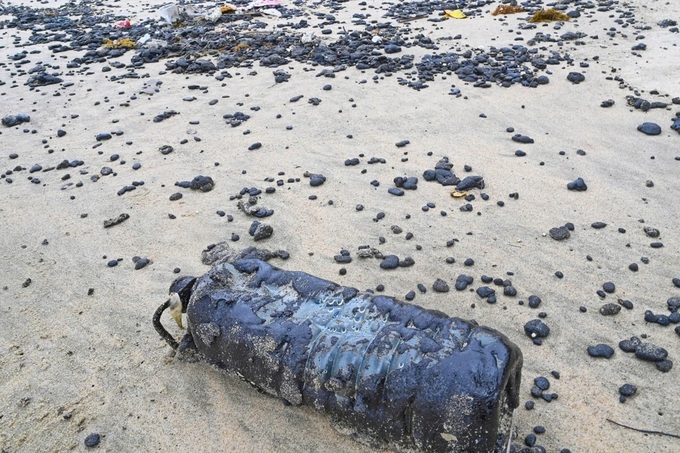 Oil slick found on Hue beach - 1