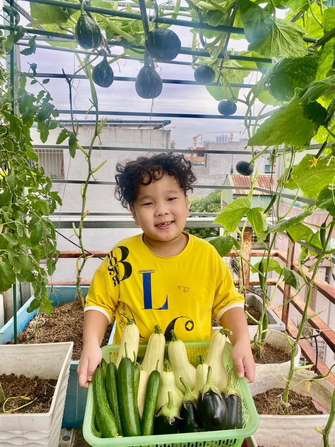 Hanoi woman's budget-friendly rooftop garden surprises visitors - 4