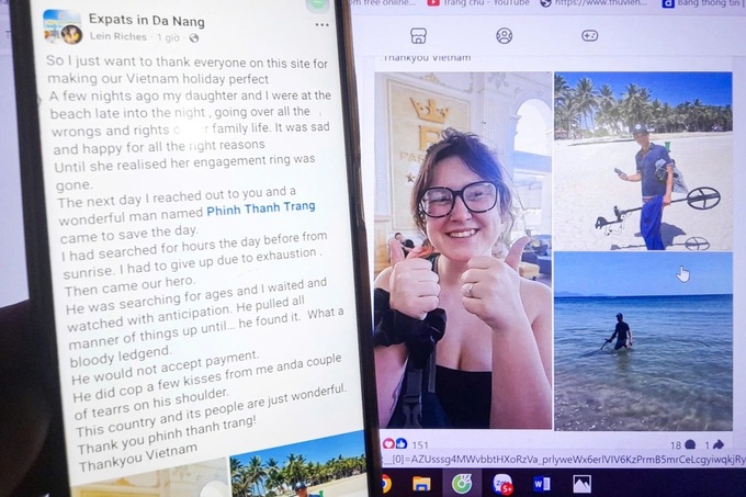 Foreign tourist grateful after diamond ring found in Danang - 1 Foreign tourist grateful after diamond ring found in Danang - 1