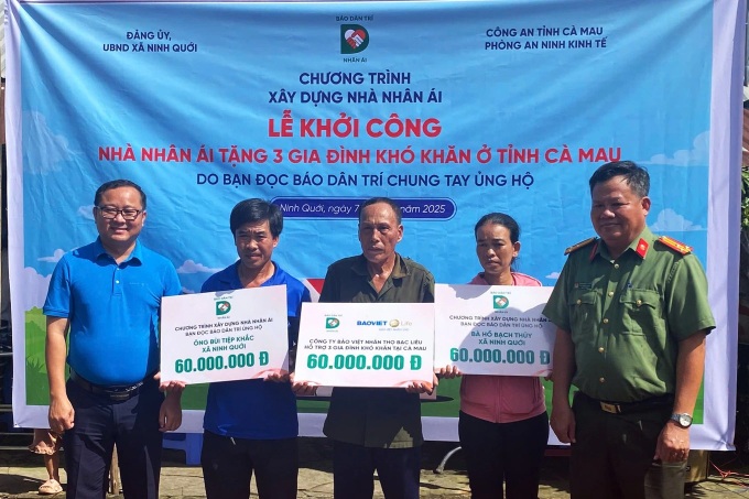 Dantri starts building three houses for disadvantaged families in Ca Mau - 1