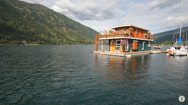 Bố đơn thân xây biệt thự nổi, trồng hoa tuyệt đẹp trên hồ sống cùng hai con - 1