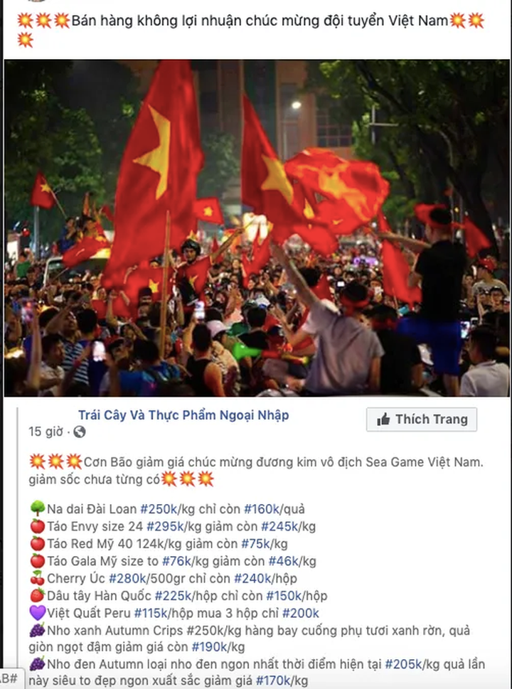 Đến đôi tất, củ khoai cũng ăn theo phong trào giảm giá mừng bóng đá Việt Nam - 1