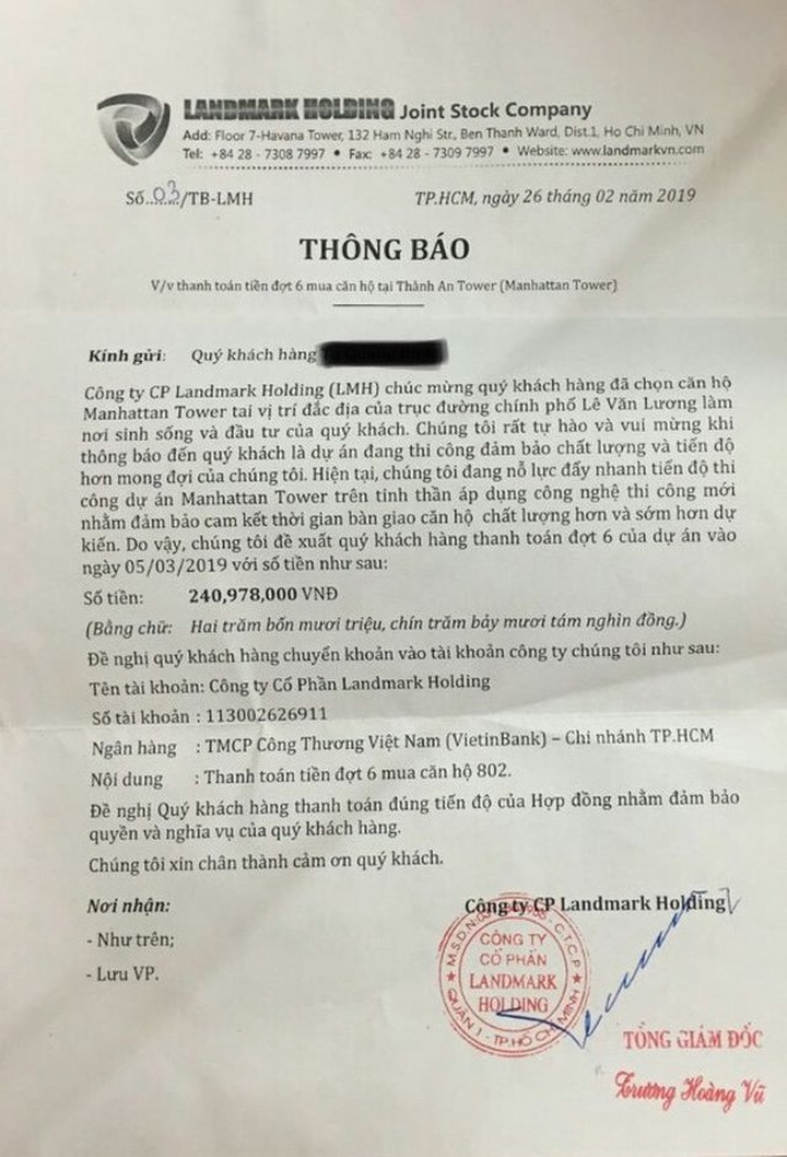 Dự án “đất vàng” Manhattan 21 Lê Văn Lương: “Đắp chiếu” vẫn thu tiền của khách hàng - 2
