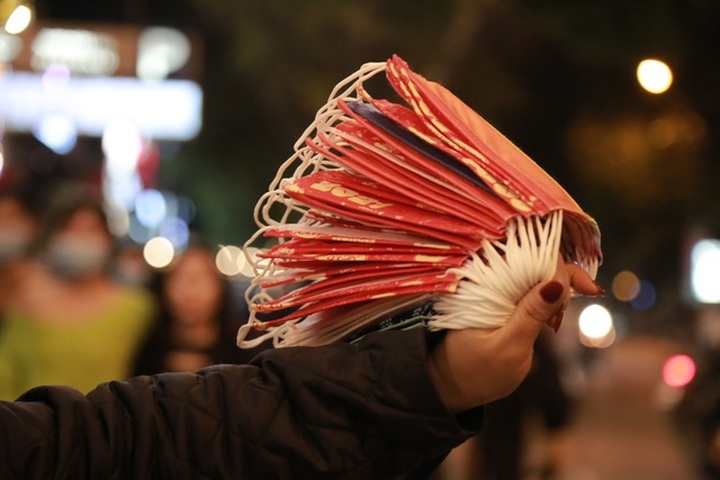 Khẩu trang đắt hàng trên phố đi bộ đêm giao thừa - 1