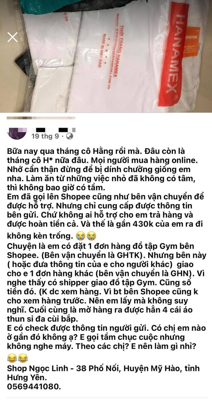 Mánh khóe lừa đảo mới trên Shopee: Mua quần áo tập nhận ba lỗ dởm - 1