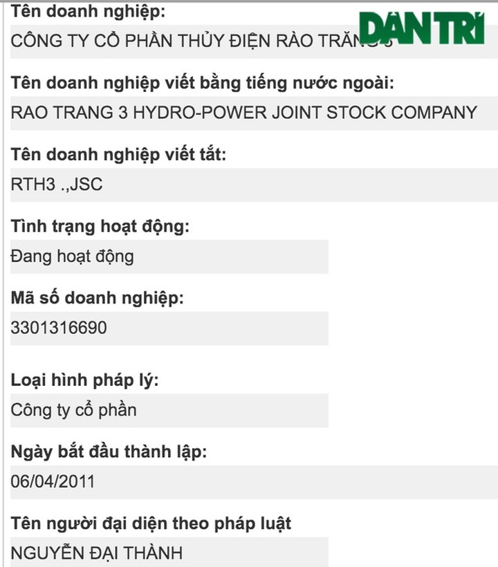Những thông tin bất ngờ về chủ đầu tư của Thủy điện Rào Trăng 3 - 2