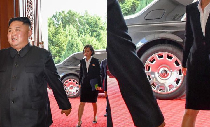 Chữ R đặc trưng của Roll Royces hiện trên vành lốp chiếc xe chở ông Kim Jong-un (Ảnh: Twitter)