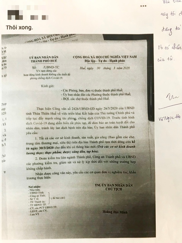 Xử phạt người làm rò rỉ ảnh chụp văn bản dự thảo cấm chợ - 3
