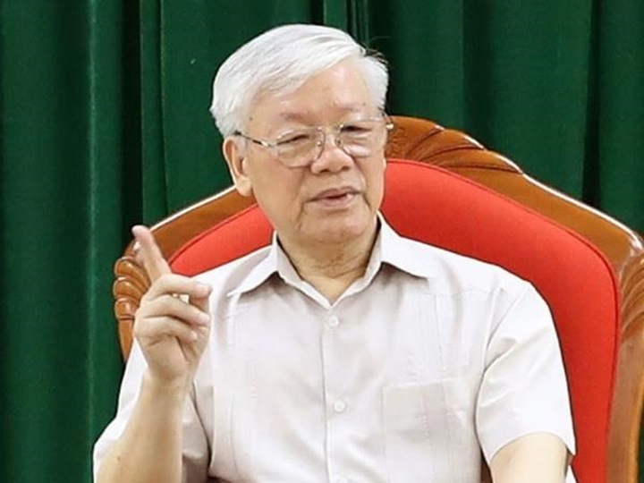 Party chief Trong chairs senior leaders’ meeting - 1