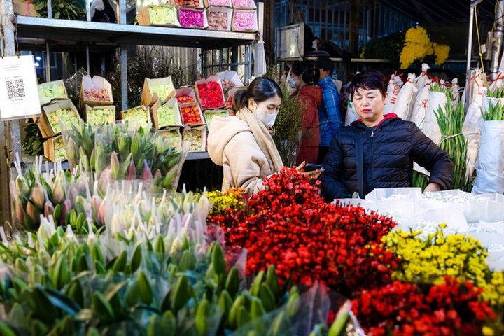 Quang An flower market bustles as Tet nears - 3