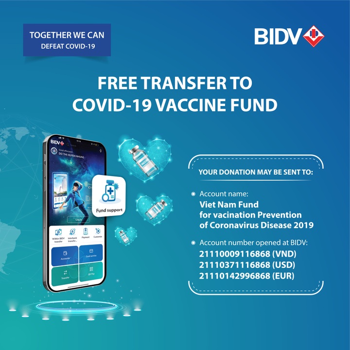 BIDV supports transactions to Covid-19 vaccine fund - 1 BIDV supports transactions to Covid-19 vaccine fund - 1