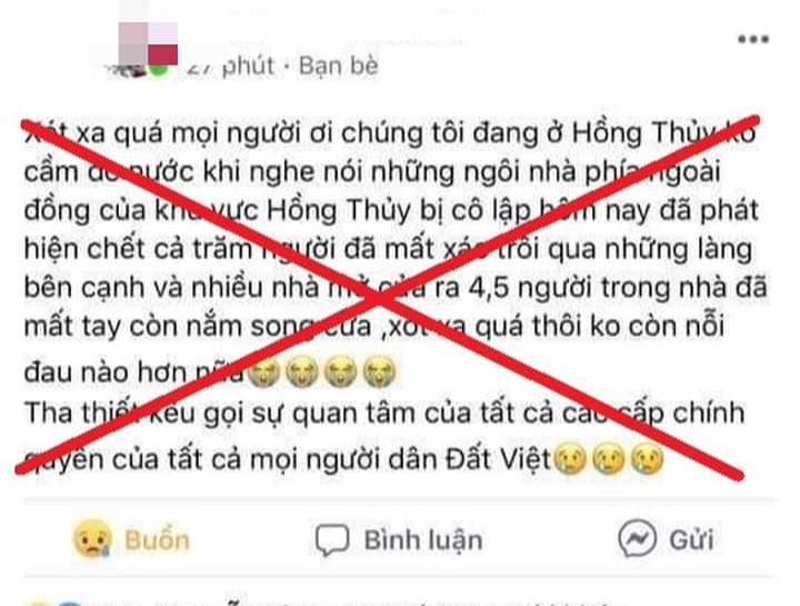 Four people in Quang Binh fined for fake flood news on Facebook - 1
