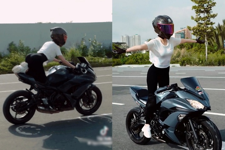 Model Ngoc Trinh fined following dangerous motorbike driving - 2 Model Ngoc Trinh fined following dangerous motorbike driving - 2