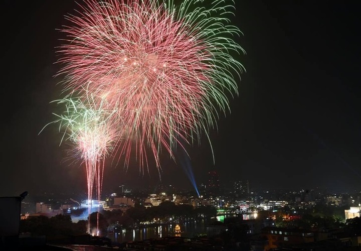 Firework lit up on New Year's Eve - 4 Firework lit up on New Year's Eve - 4