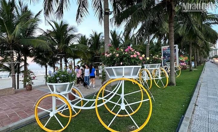 Flower walk opened on Danang beach - 2