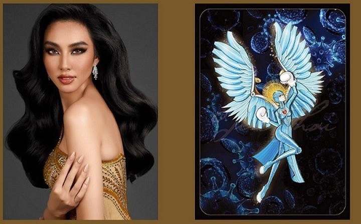 Vietnamese beauty selects national costume named 'Angel" at Miss Grand International contest - 1