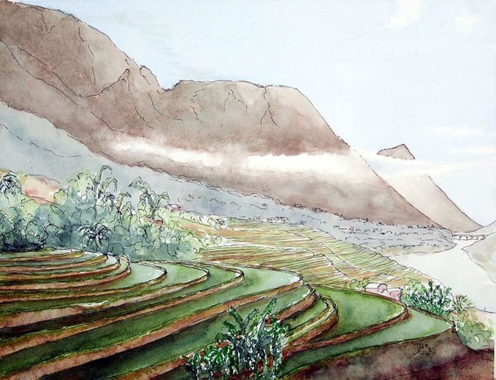 French tourist features Vietnamese beauty through paintings - 1 French tourist features Vietnamese beauty through paintings - 1