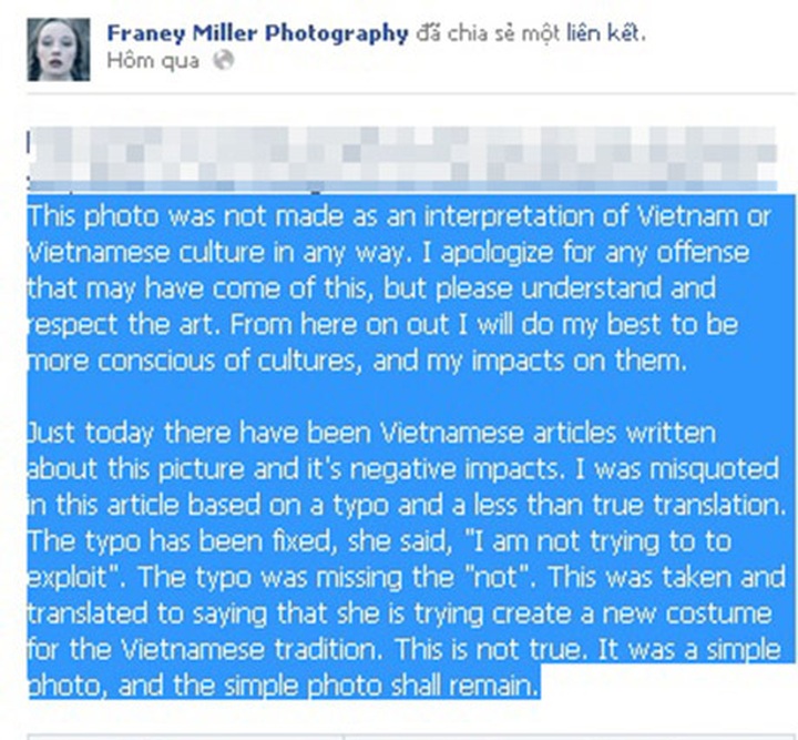 Vietnamese social media users condemn American ao dai photographer - 2