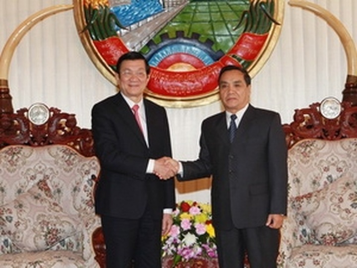 Vietnamese President meets Lao leaders - 1