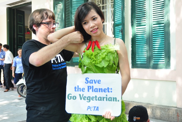 Lettuce dress promotes vegetarianism - 3