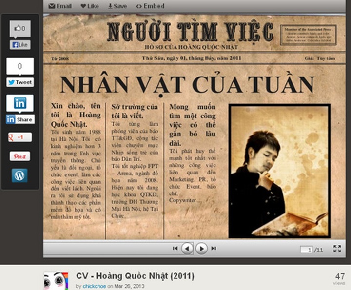 Vietnamese young people devise creative CVs - 1