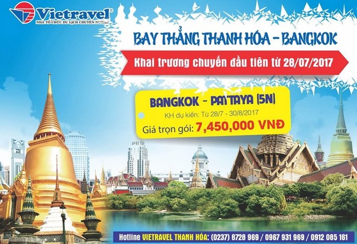 Vietravel launches Thanh Hoa-Bangkok air route - 1