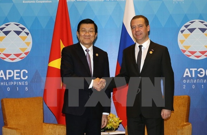 Vietnamese President meets with Russian Prime Minister in Manila - 1 Vietnamese President meets with Russian Prime Minister in Manila - 1