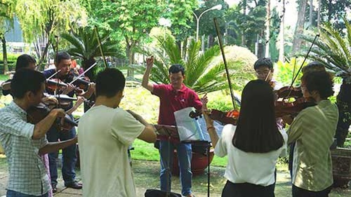 Free violin classes at downtown park - 1