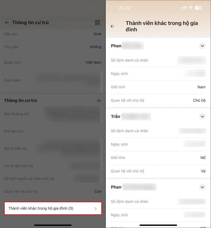 Cách kích hoạt và xem thông tin cư trú, hộ khẩu điện tử trên VNeID - 5