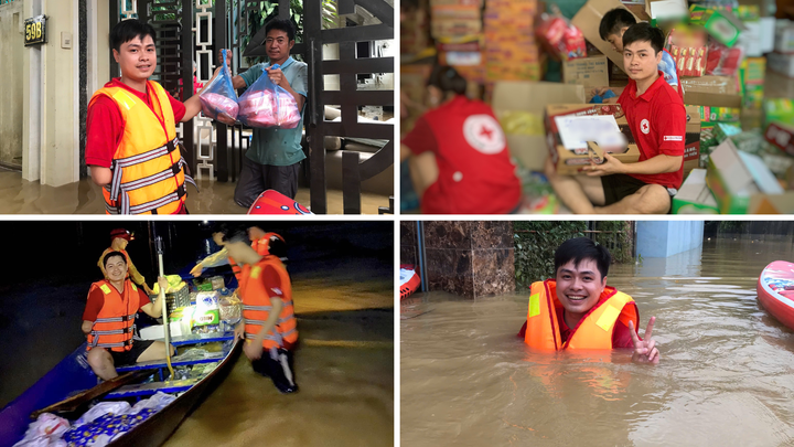 Chàng trai chỉ có 1 tay không ngại lao vào vùng lũ cứu trợ, 40h không ngủ - 1 Chàng trai chỉ có 1 tay không ngại lao vào vùng lũ cứu trợ, 40h không ngủ - 1