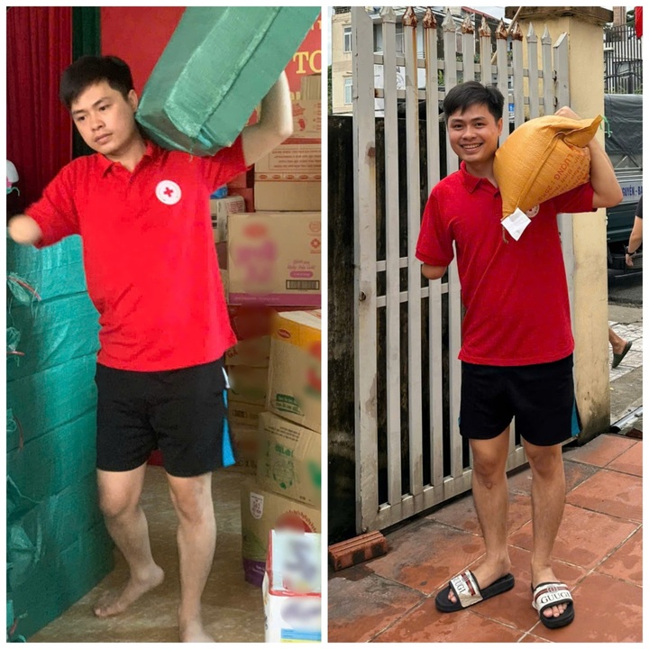 Chàng trai chỉ có 1 tay không ngại lao vào vùng lũ cứu trợ, 40h không ngủ - 3 Chàng trai chỉ có 1 tay không ngại lao vào vùng lũ cứu trợ, 40h không ngủ - 3