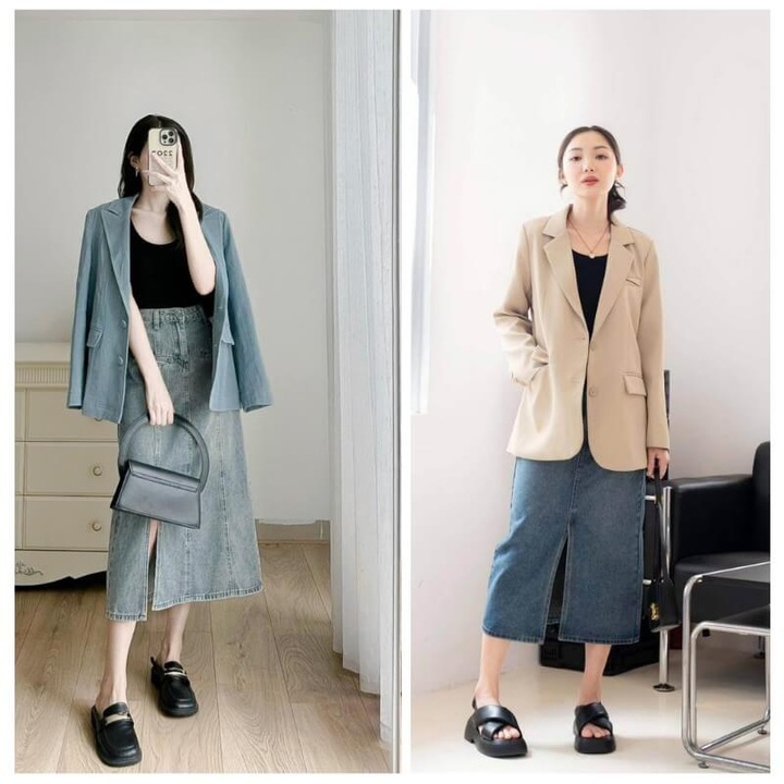 Gợi ý phối chân váy bò dài ấm áp, đi chơi hay đi làm đều đẹp - 5 Gợi ý phối chân váy bò dài ấm áp, đi chơi hay đi làm đều đẹp - 5