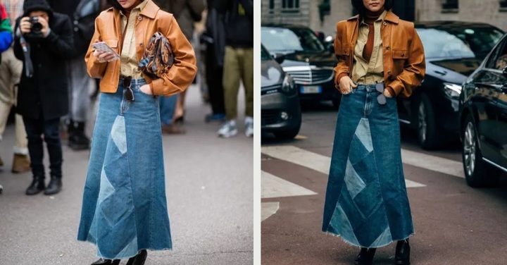 Gợi ý phối chân váy bò dài ấm áp, đi chơi hay đi làm đều đẹp - 6 Gợi ý phối chân váy bò dài ấm áp, đi chơi hay đi làm đều đẹp - 6