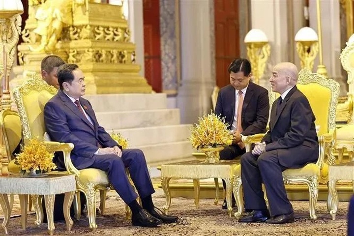 Top Vietnamese legislator pays courtesy visit to Cambodian King - 1