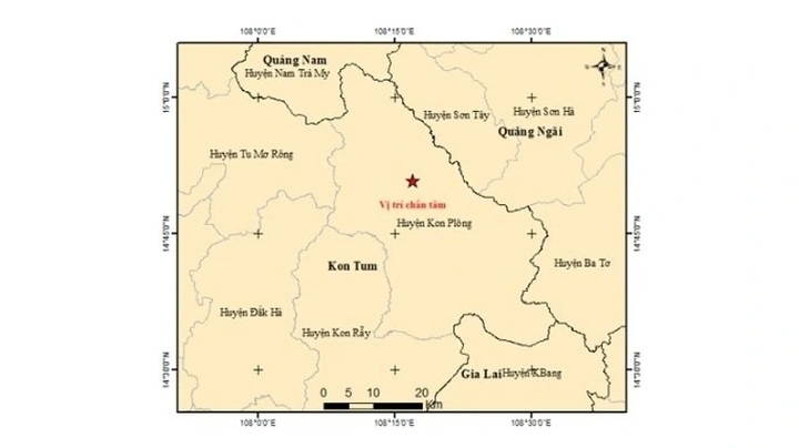 26 earthquakes recorded in March in Kon Tum, Quang Nam - 1 26 earthquakes recorded in March in Kon Tum, Quang Nam - 1