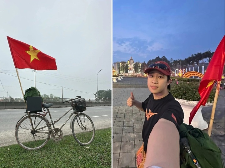 Man cycling from Hanoi to HCM City for Reunification Day parade - 1
