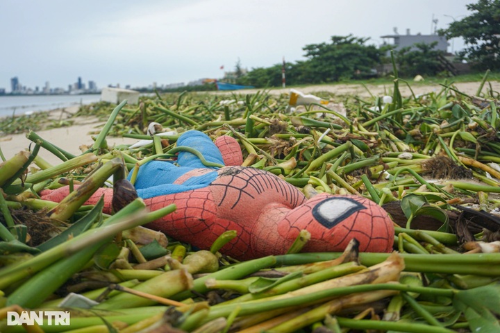 Danang beach left strewn with rubbish after torrential rain - 7
