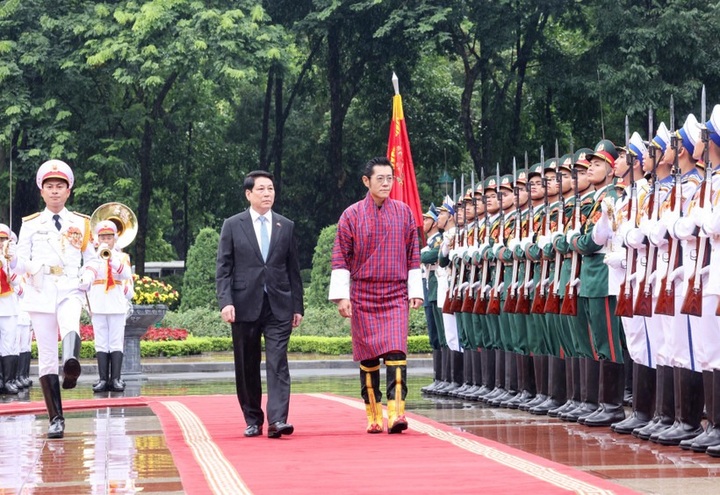 Vietnamese President hosts welcome ceremony for Bhutanese King - 1 Vietnamese President hosts welcome ceremony for Bhutanese King - 1